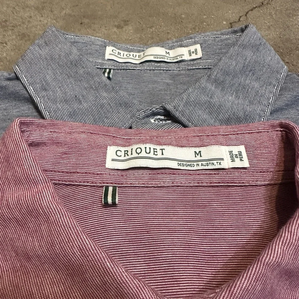 CRIQUET Polo Shirt Mens M Heather Gray Red Cotton Stretch Preppy Golf LOT OF 2 - Picture 2 of 13